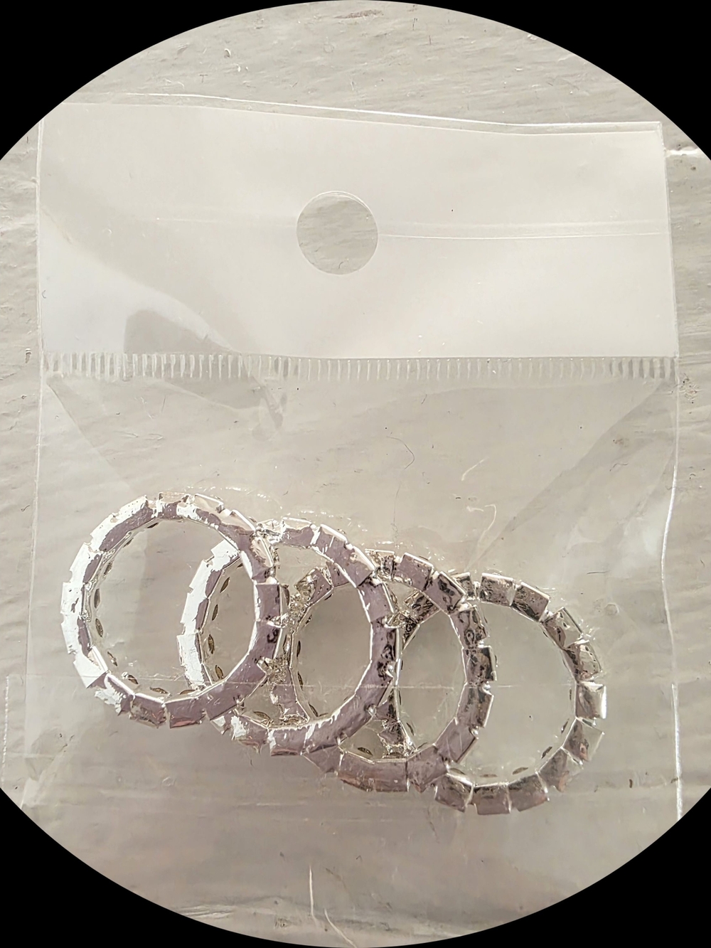 Set Of Silver Crystals Rings - Picture 4 of 6